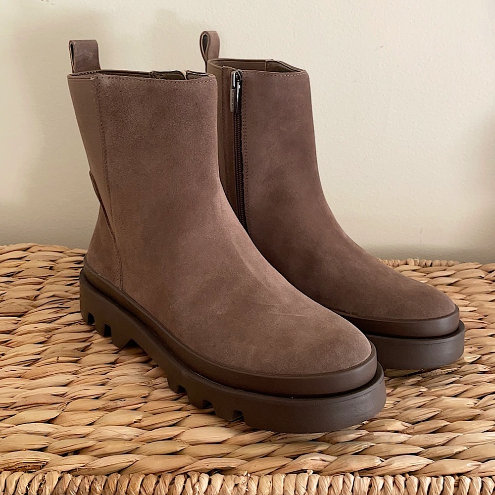 Vince Camuto Suede Kenja Boot in Taupe - New w/ Box